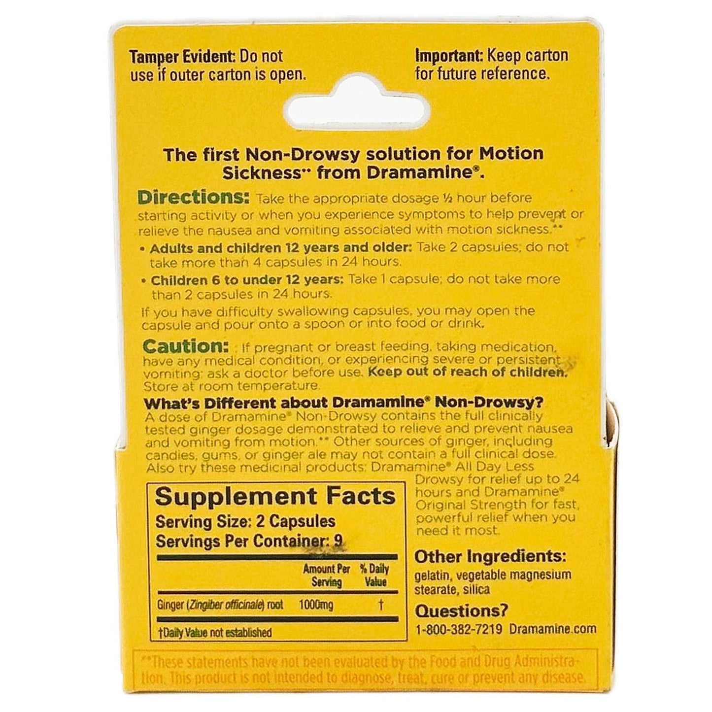 2 PACK Dramamine Non-Drowsy Motion Sickness Relief Made With Ginger | 18 Ct Ea. - Home Revival Shop