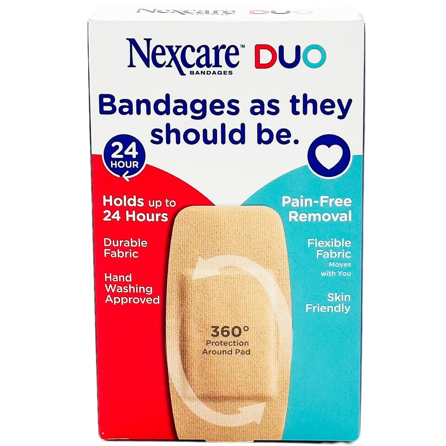 3M Nexcare Duo Bandages 2 Inch by 4 Inch Strong Hold Flexible Fabric | 8 Count - Home Revival Shop