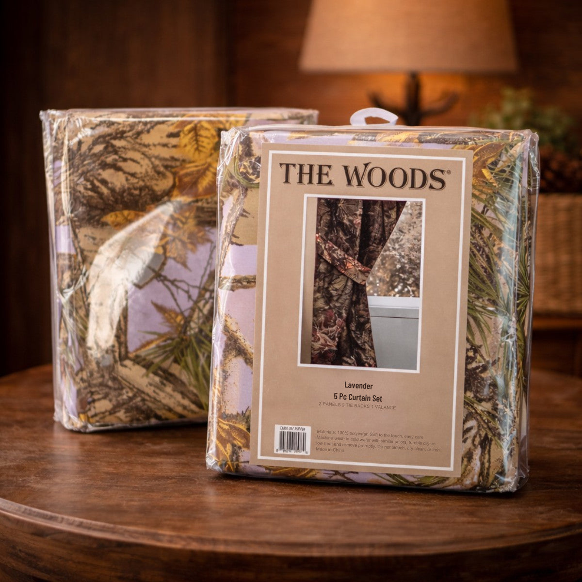 The Woods Lavender Nature Curtain Set – Rod-Pocket, Cabin Decor