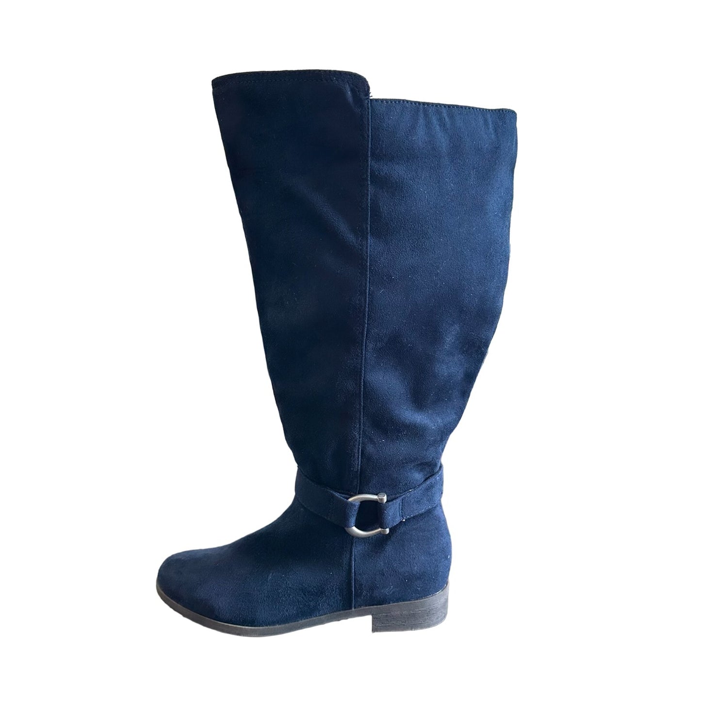 Journee Collection Cate Women's Boots, Faux Suede, Navy - Size 5.5 Wide Calf