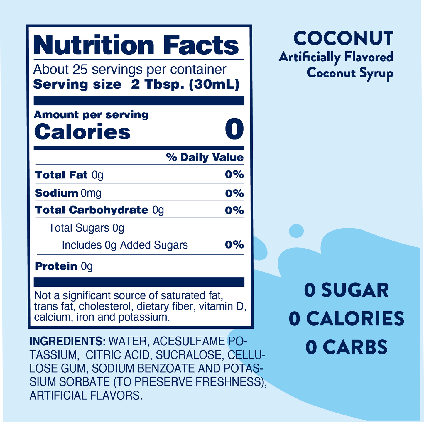 Coconut Syrup, Sugar Free - Jordan's Skinny Mixes