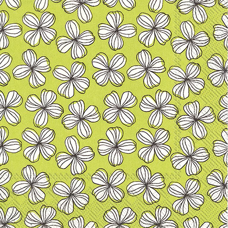 Dinner Napkin, Green Graphic Flower 20Pk - Abbott