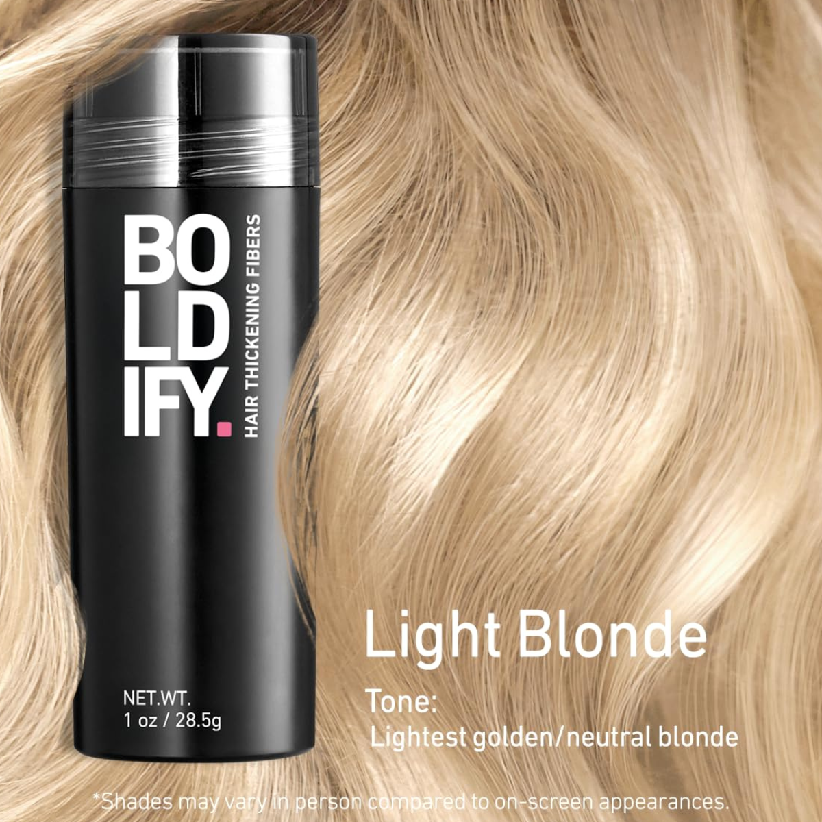 BOLDIFY Hair Fibers 28.5g – Instantly Fuller, Thicker Hair for Women & Men – Light Blonde