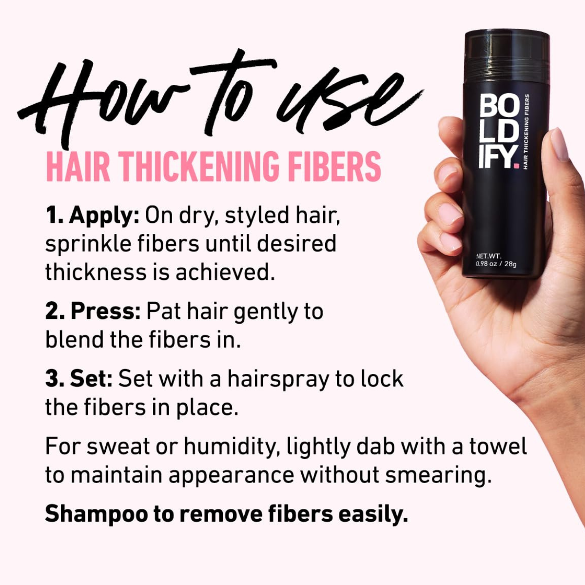 BOLDIFY Hair Fibers 28.5g – Instantly Fuller, Thicker Hair for Women & Men – Light Blonde