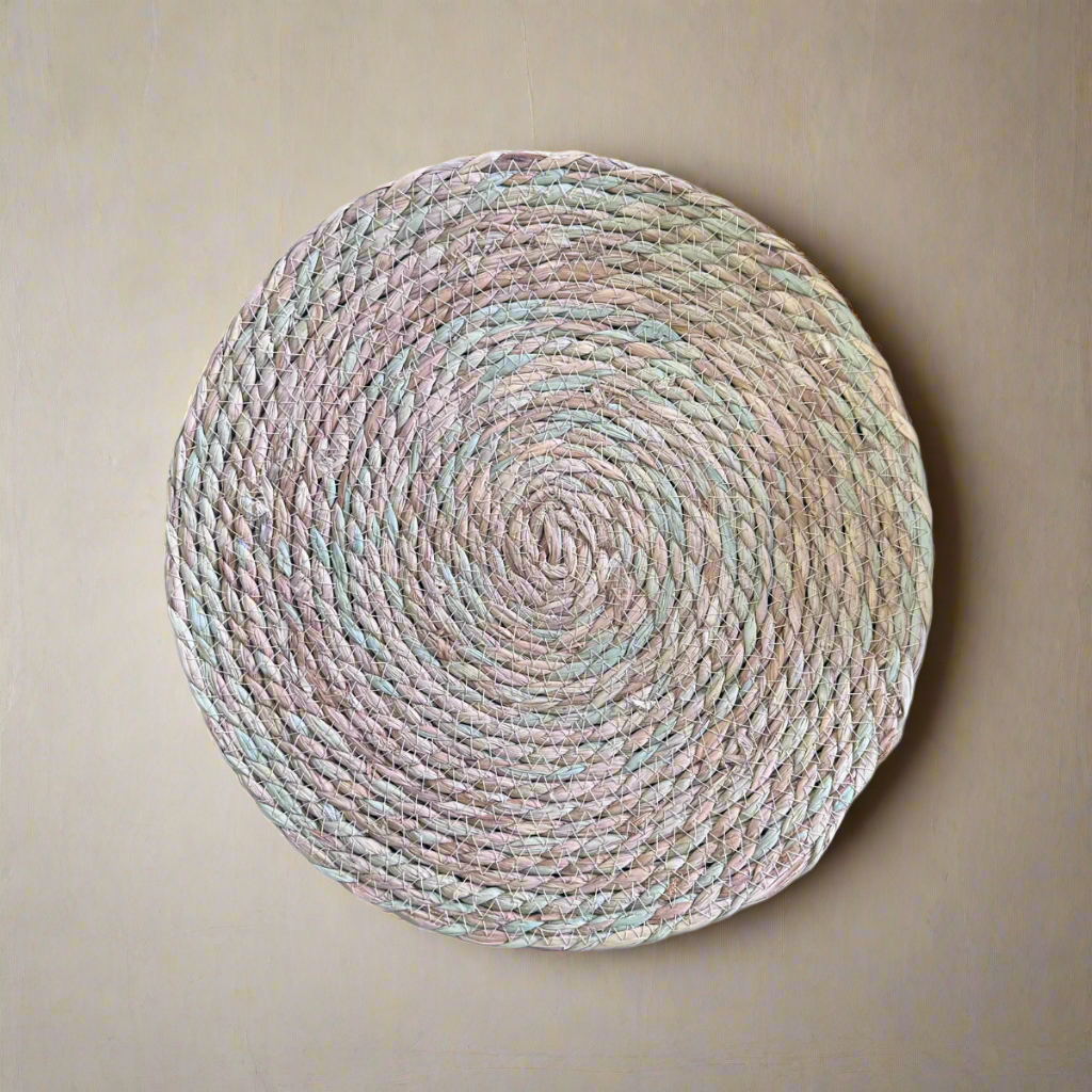 Round Charger, Woven Cattail Grass - DSC