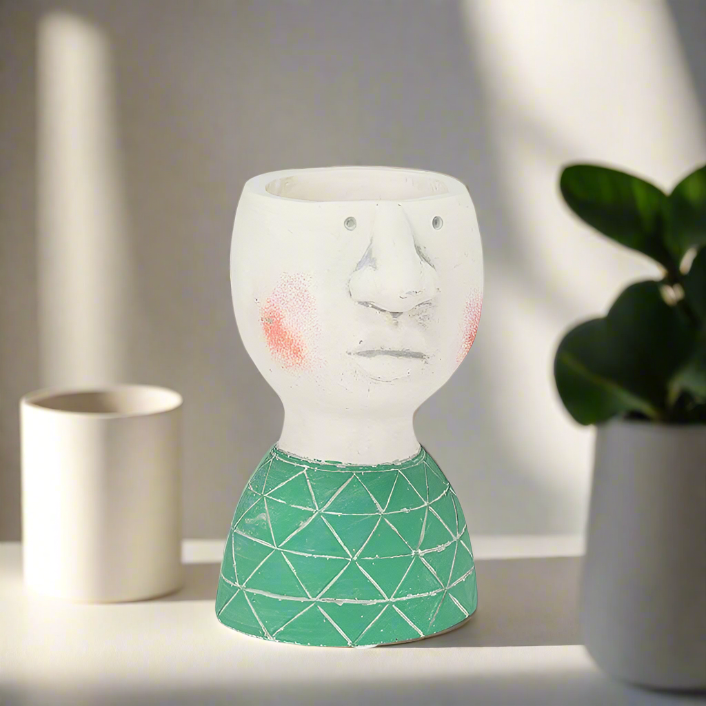 Planter 6", Small Male Head - Abbott