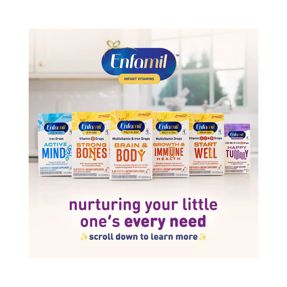 Enfamil Dual Probiotic Infant Daily Drops – 0.3 fl oz with Vitamin D, LGG & BB-12