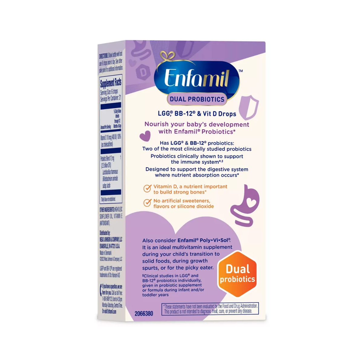 Enfamil Dual Probiotic Infant Daily Drops – 0.3 fl oz with Vitamin D, LGG & BB-12