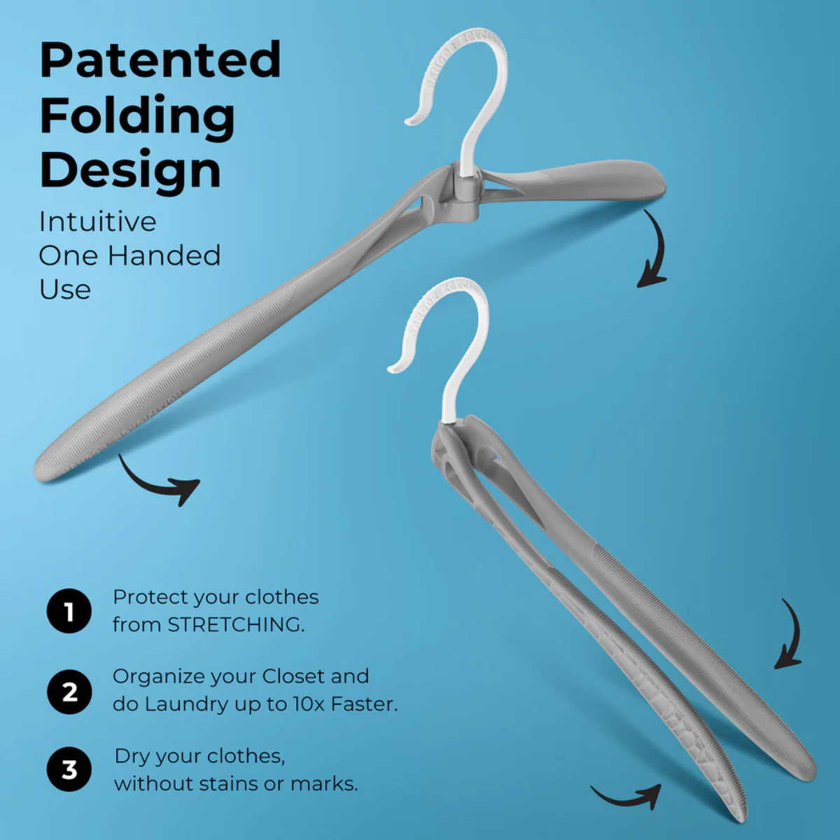 Foldable Hanger 20 Piece Set, Baby Blue - Hanger Revolution