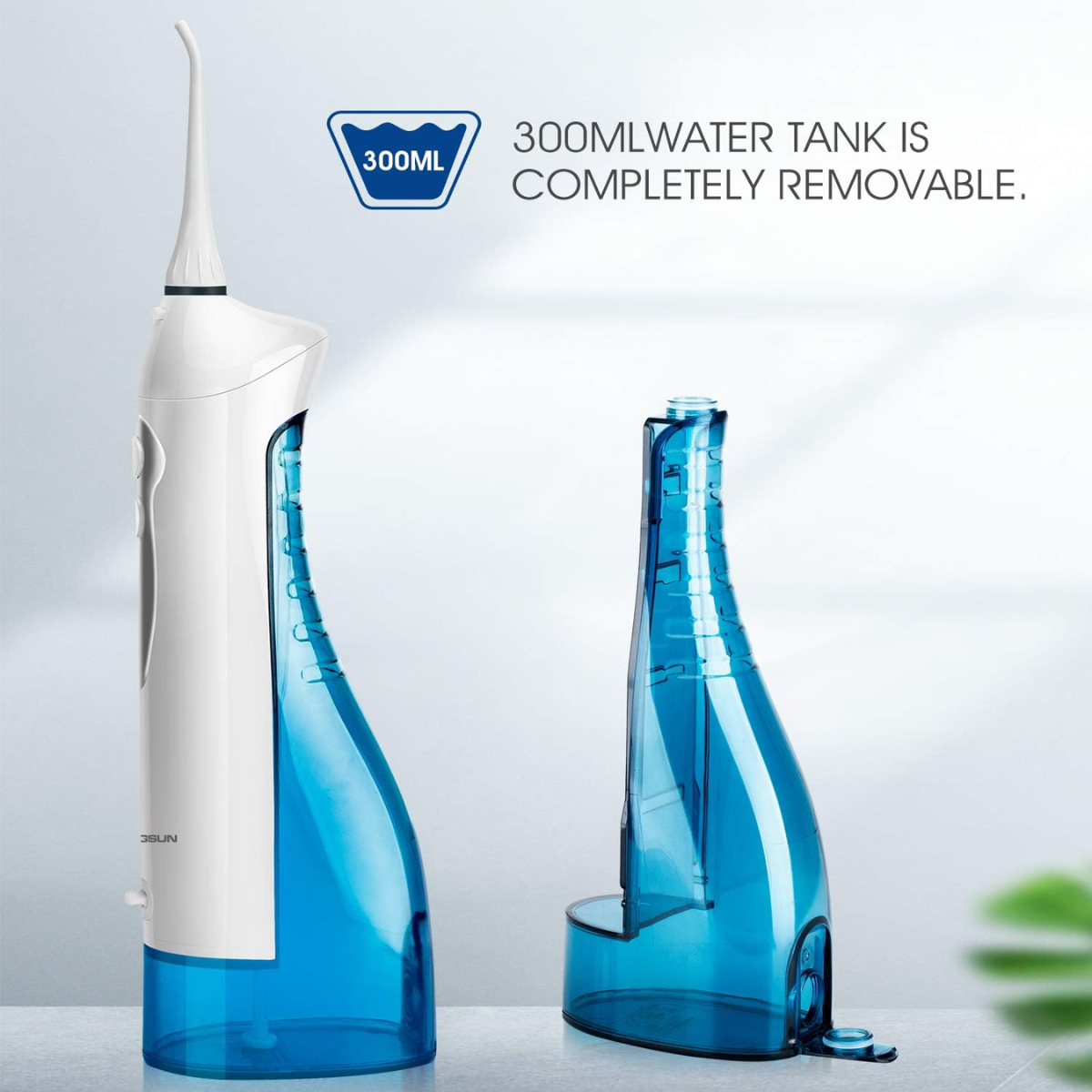 HANGSUN Cordless Water Flosser for Teeth – Rechargeable Oral Irrigator with 8 Jet Tips (White)