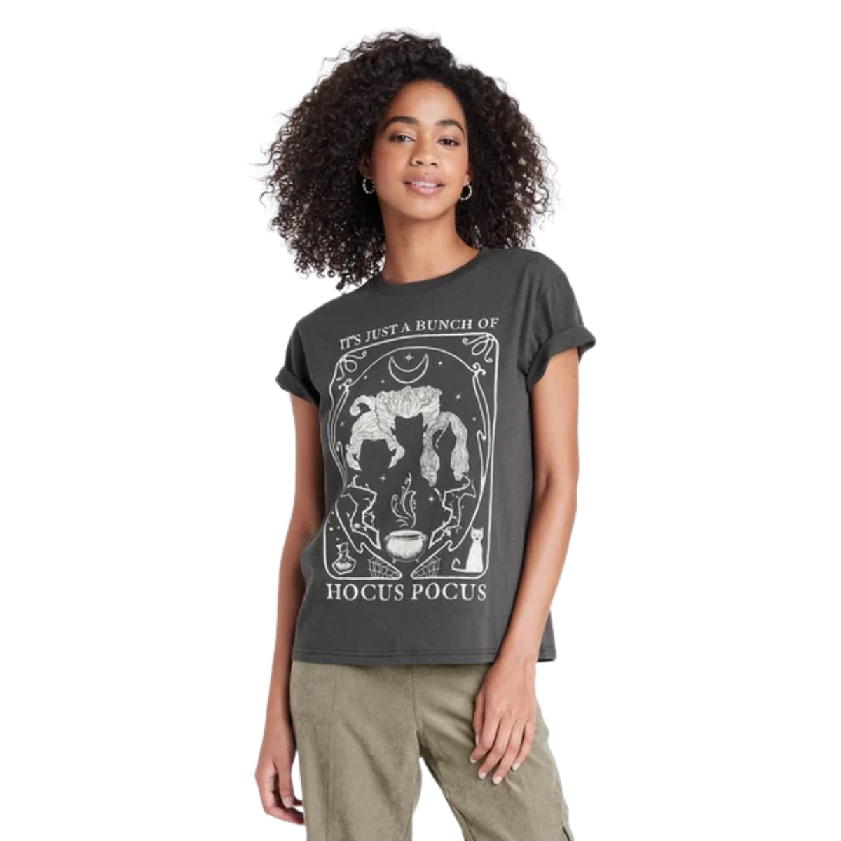 Women’s Disney Hocus Pocus Short Sleeve Graphic T-Shirt – Slate Black
