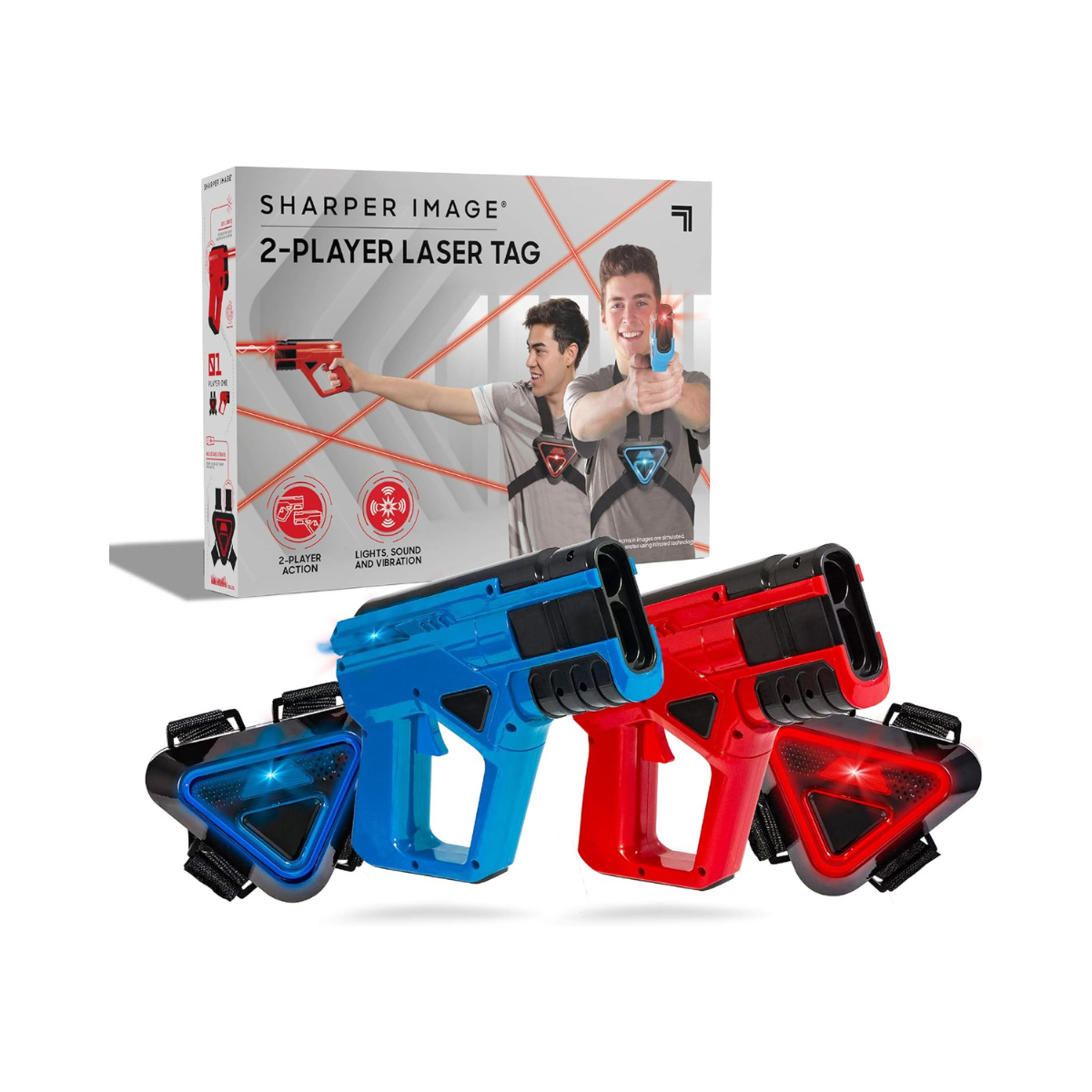 Sharper Image Laser Tag Set with Vests – 2-Player Electronic Blaster Game