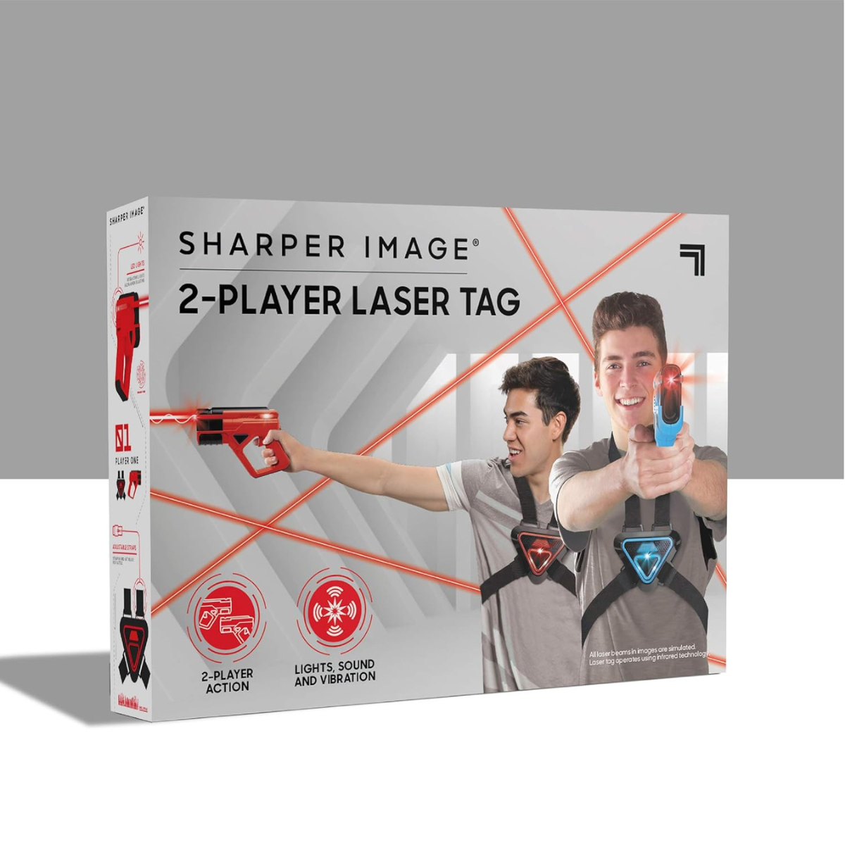 Sharper Image Laser Tag Set with Vests – 2-Player Electronic Blaster Game