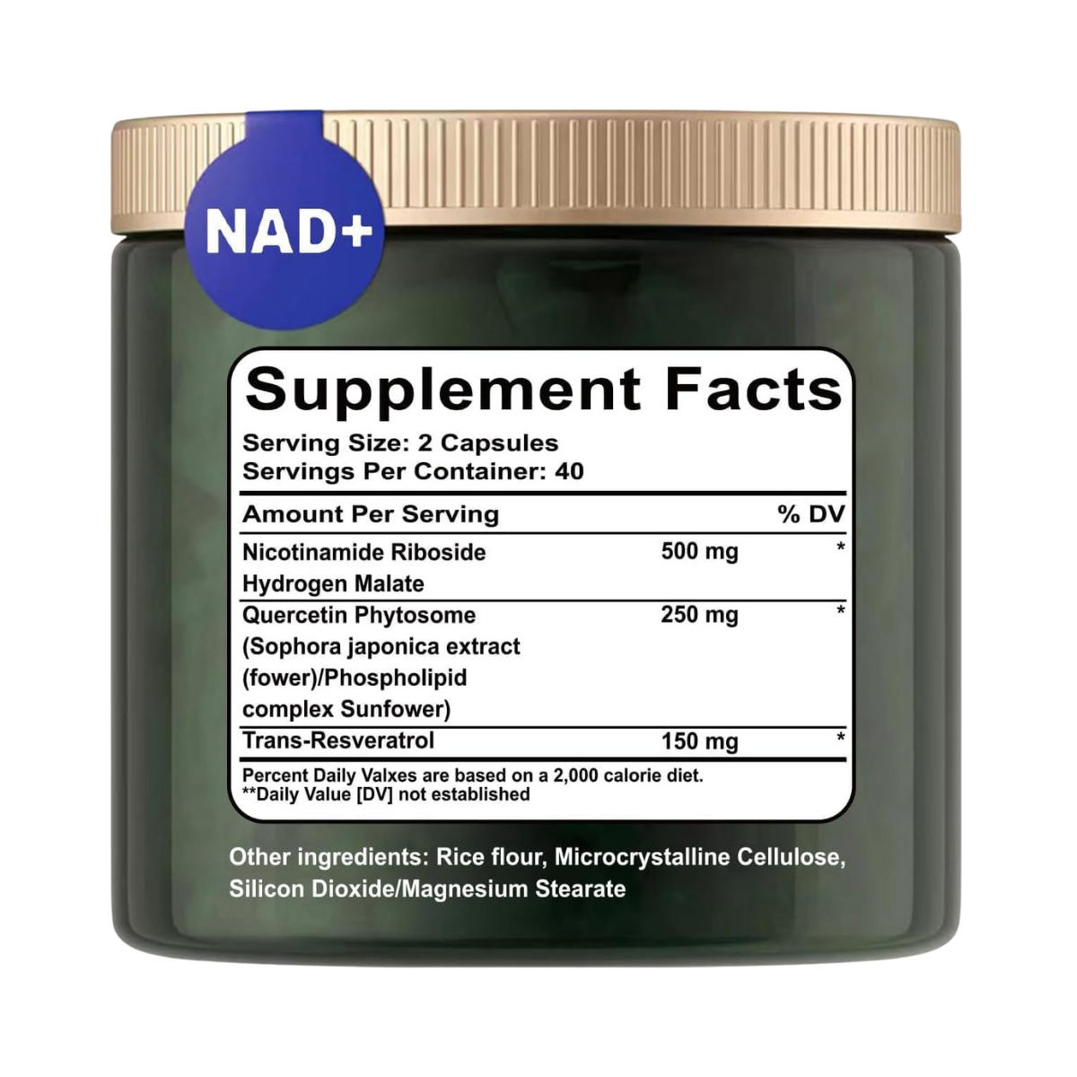 Flostmourne NAD+ Supplement with Resveratrol & Quercetin – 80 Capsules