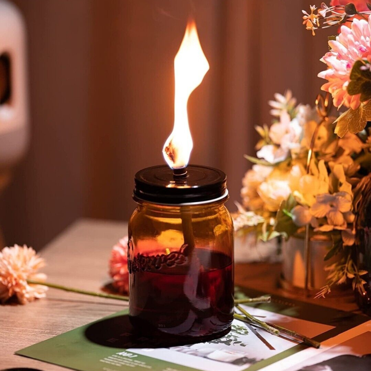 Mason Jar Lantern, Glass - DSC