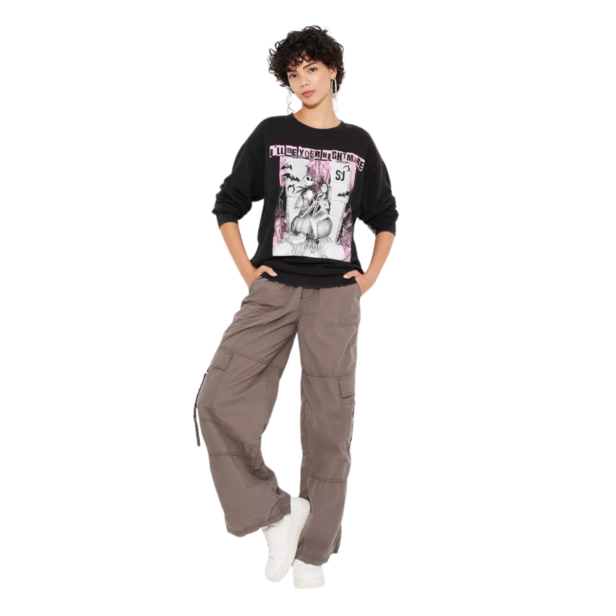 Women’s Nightmare Before Christmas “I’ll Be Your Nightmare” Graphic Sweatshirt – Black