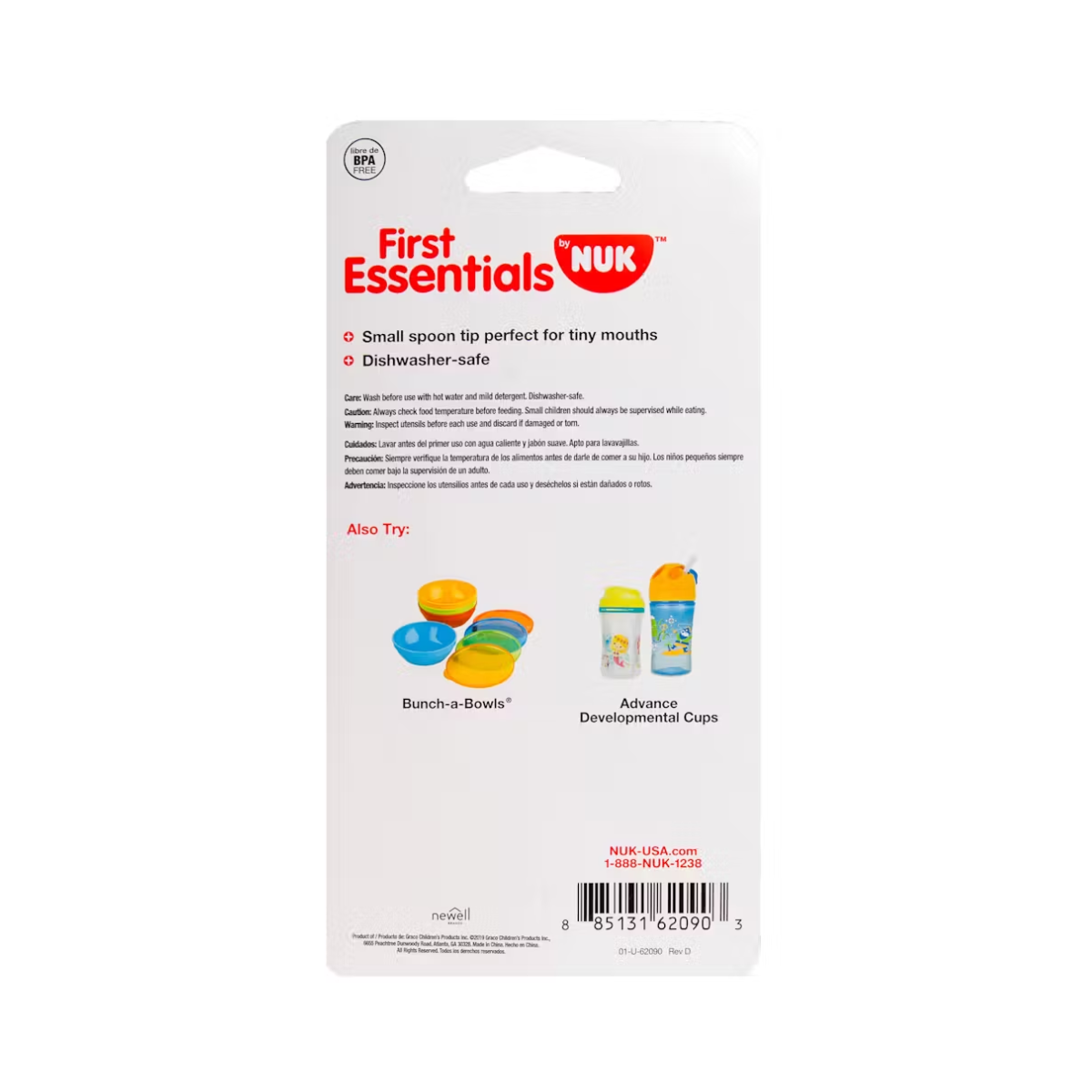 First Essentials by NUK Soft-Bite Infant Spoons – Silicone Tip & Stainless Steel
