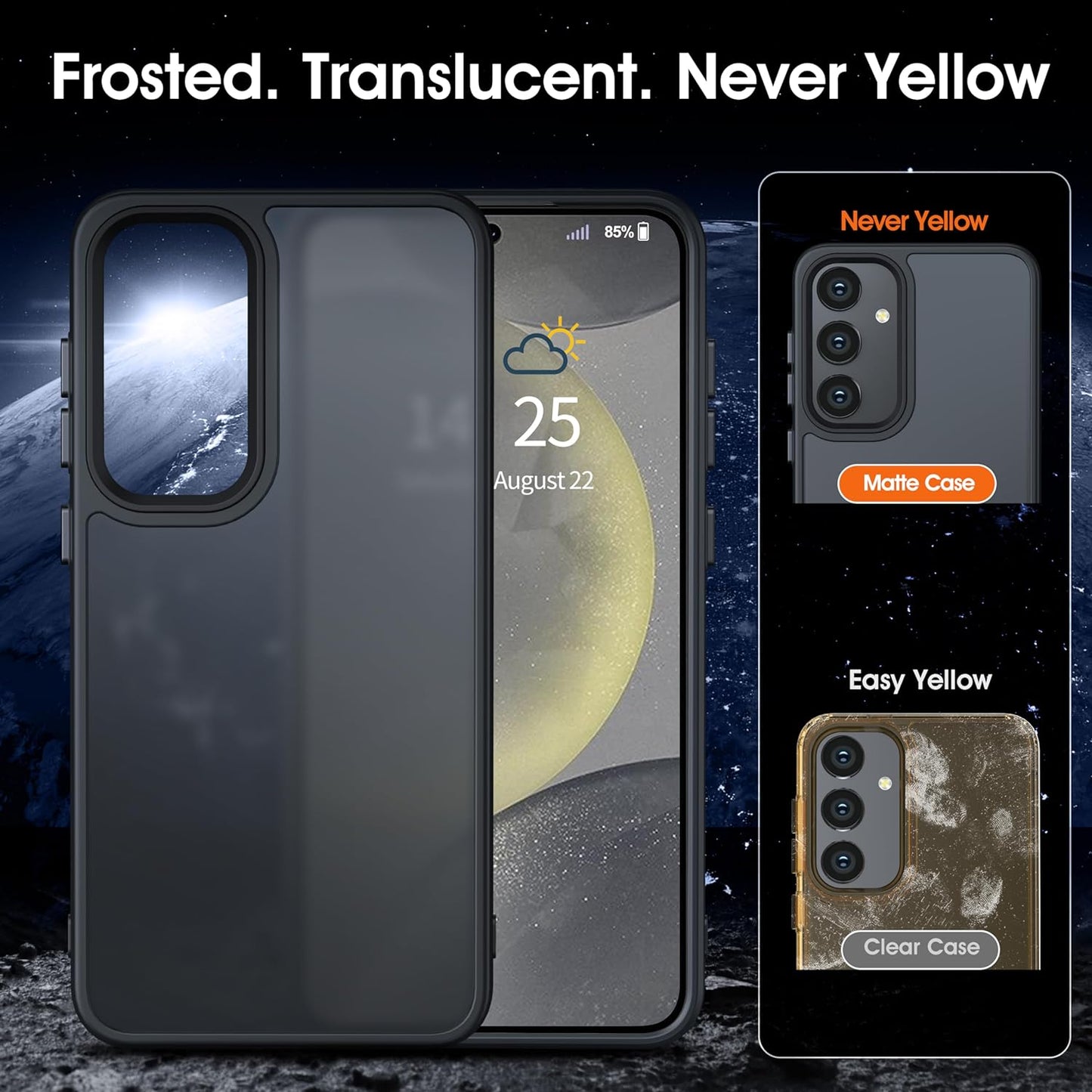Case for Samsung Galaxy S24, Translucent Black - Oneagle