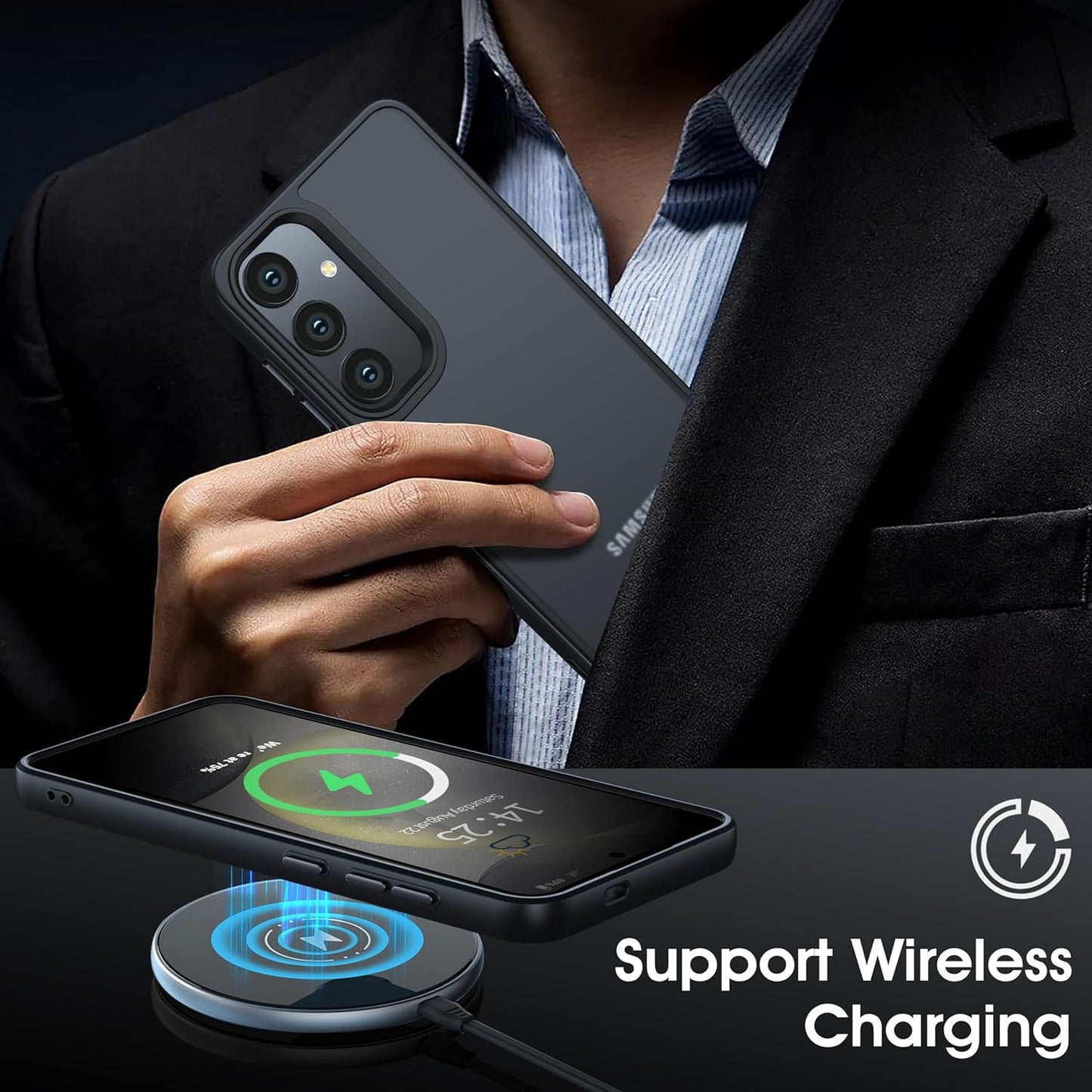 Case for Samsung Galaxy S24, Translucent Black - Oneagle