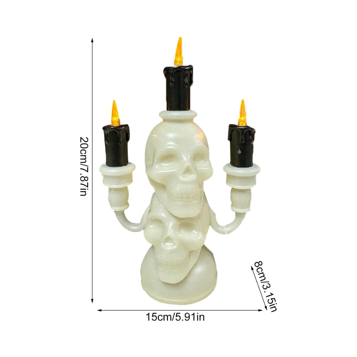 Skull Candle Light – Gothic LED Flameless Candle Halloween Horror Decor