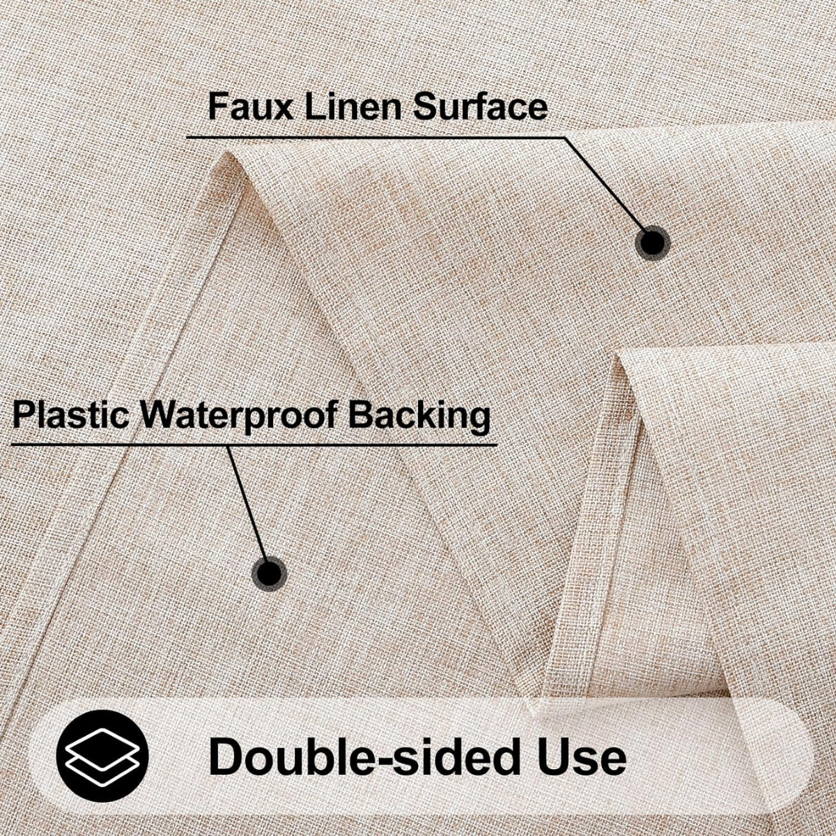 Rectangle Tablecloth, Waterproof - Faux Linen 70 x 52 in. | Smiry