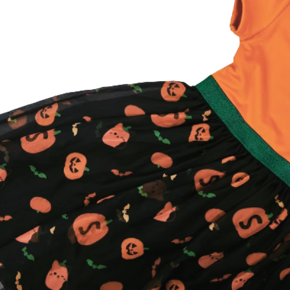 Girls' Squishmallows Halloween Cosplay Cat Pumpkin Dress – Black & Orange