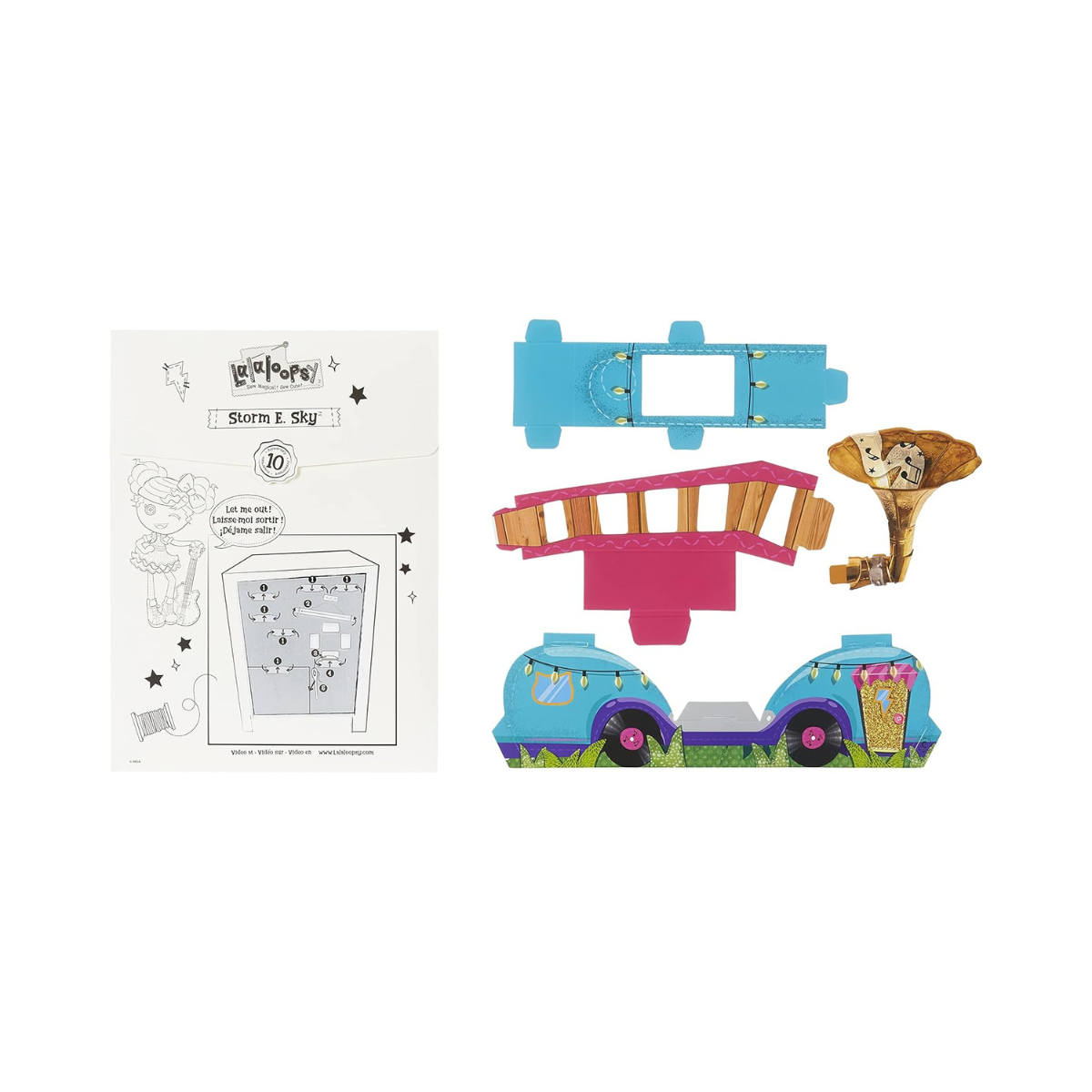 Lalaloopsy Storm E. Sky Doll with Pet Cool Cat – 13" Rocker Musician Doll & Reusable House Playset