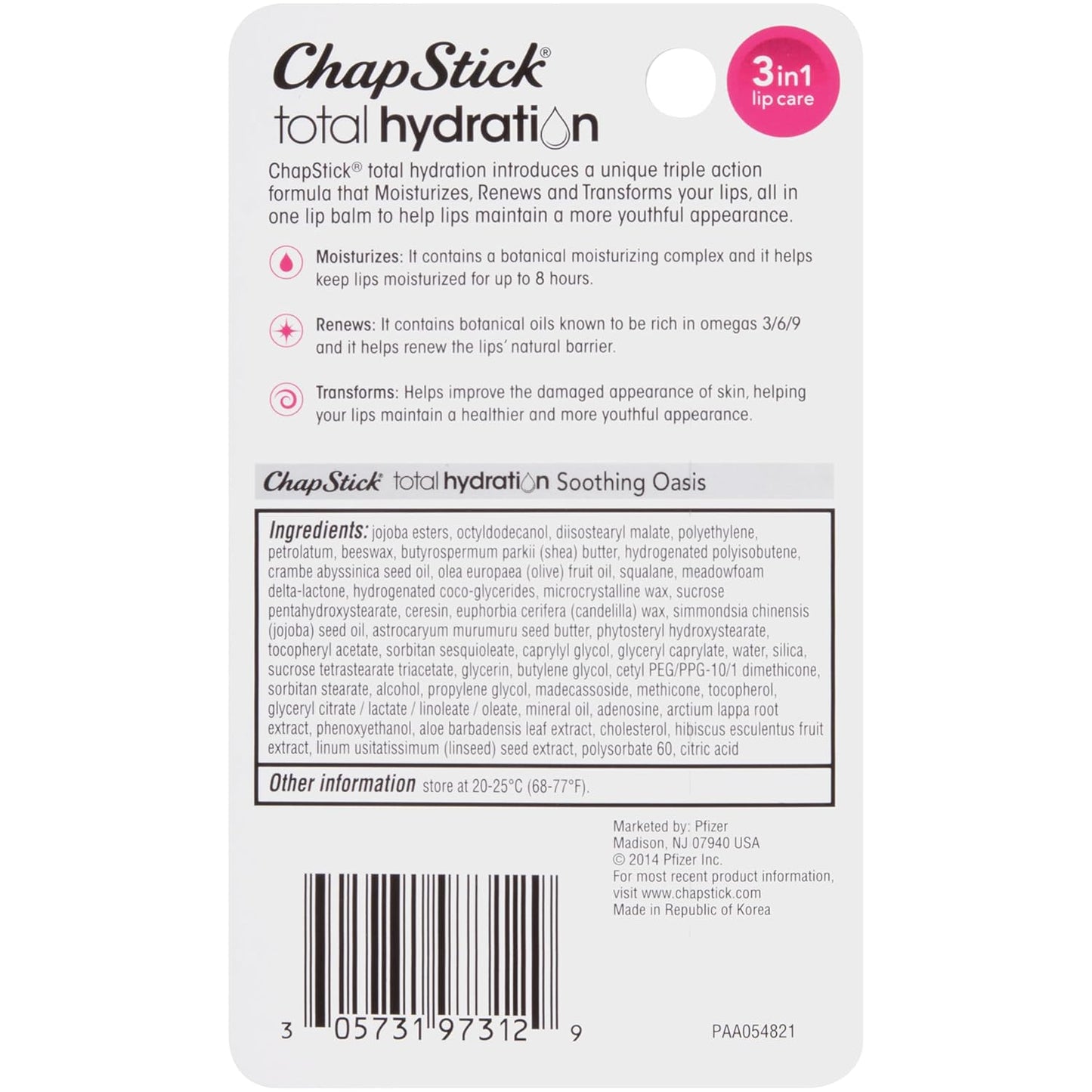 Lib Blam Total Hydration, 3-in-1 Lip Care - Chap Stick