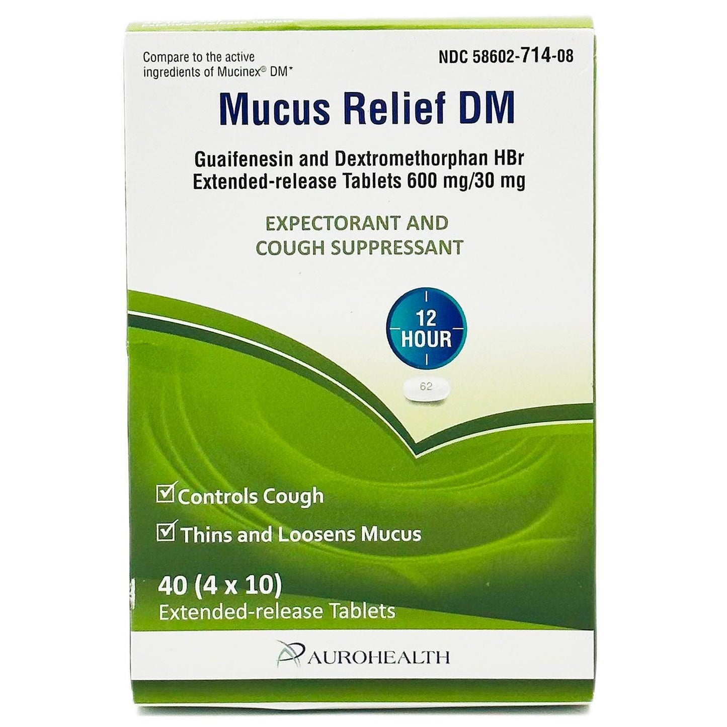 aurohealth | mucus relief DM expectorant & cough | 40 ct | BEST BY 05/25 - Home Revival Shop