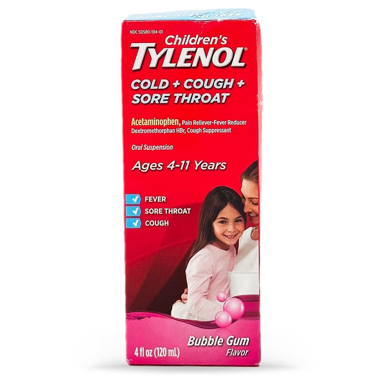 Children's Tylenol Cold Cough & Sore Throat | Bubble Gum 4 Fl Oz | BEST BY 11/24 - Home Revival Shop