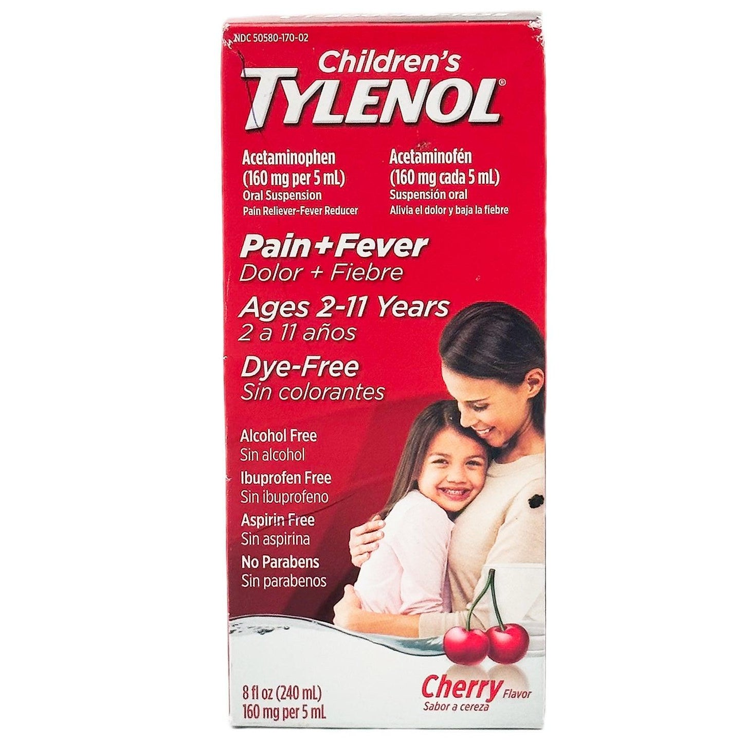 Children's Tylenol Pain + Fever Reliever For Ages 2-11 Years, Cherry 8 Fl Oz - Home Revival Shop