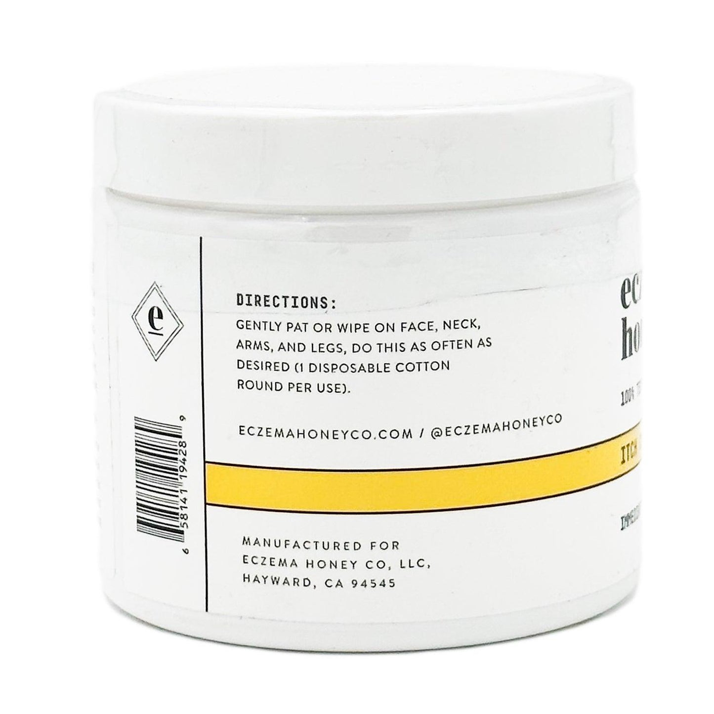 Eczema Honey Itch Cooling Face & Body Moist Cotton Rounds Hypoallergenic 50 Ct. - Home Revival Shop