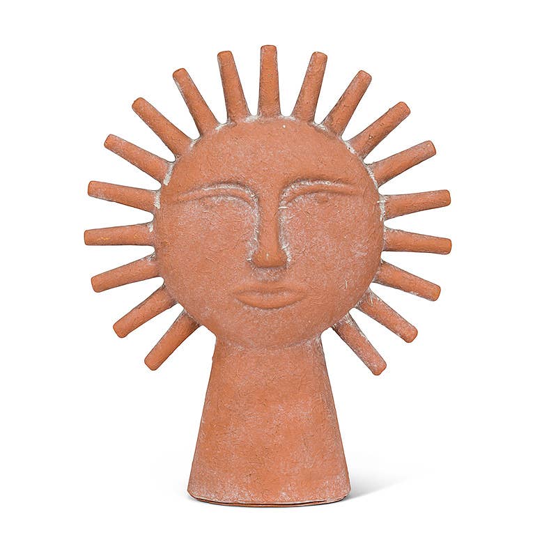 Sun Ray Face Decor, Terracotta 12"H - Abbott