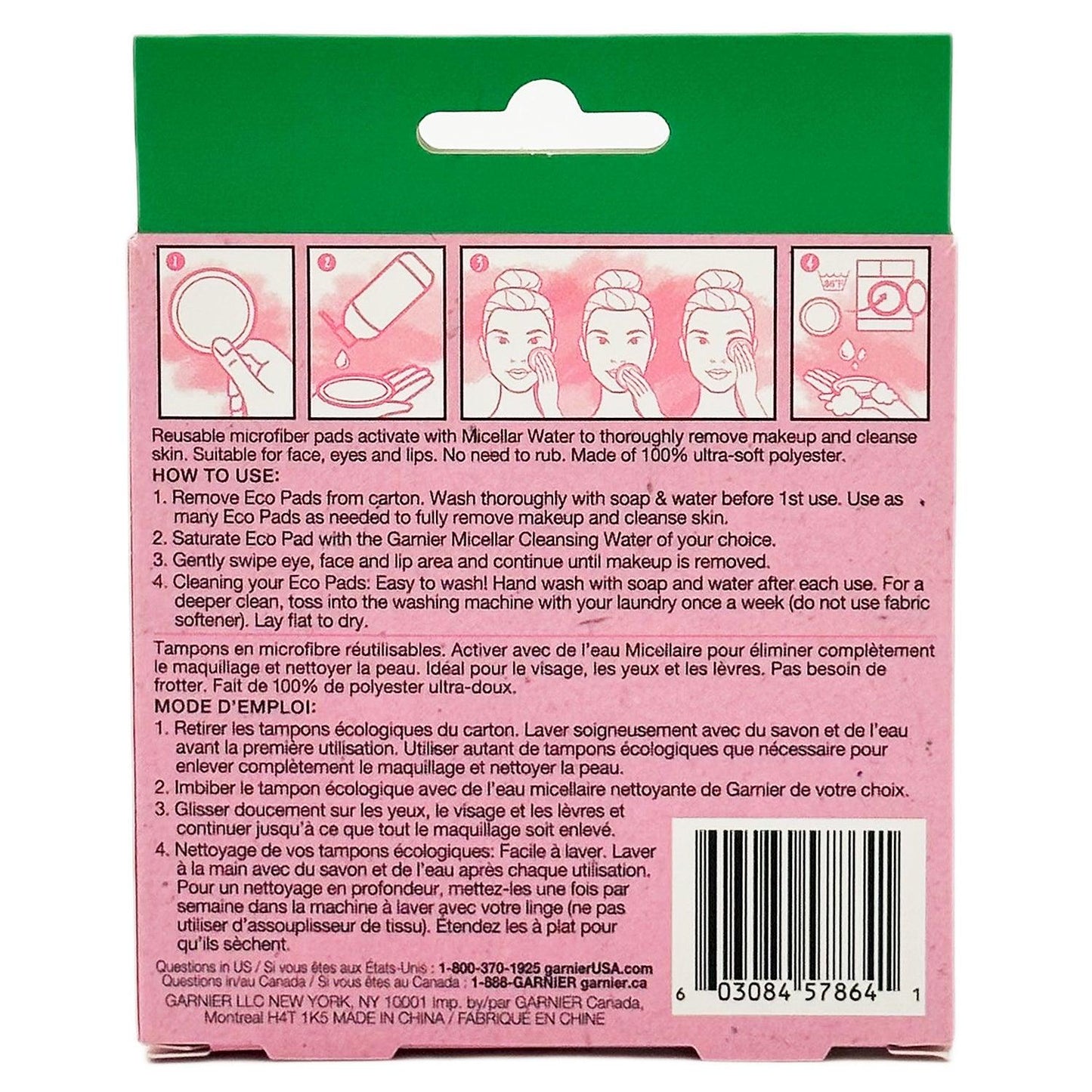 garnier | micellar cleansing eco pads makeup remover | 3 reusable pads - Home Revival Shop