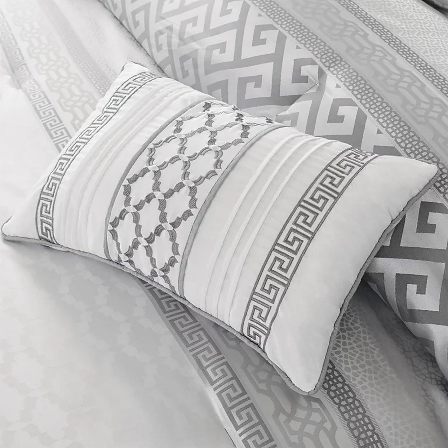 Madison Park 7-Piece William Bennett Jacquard Comforter Set in Gray | King Size - Home Revival Shop