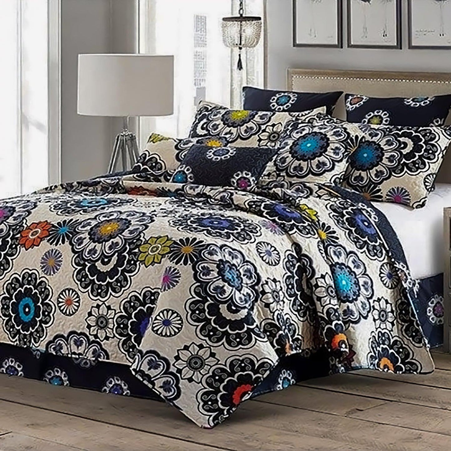 Virah Bella 3pc. Full/Queen Quilt Set - Lightweight/Reversible - Contemporary