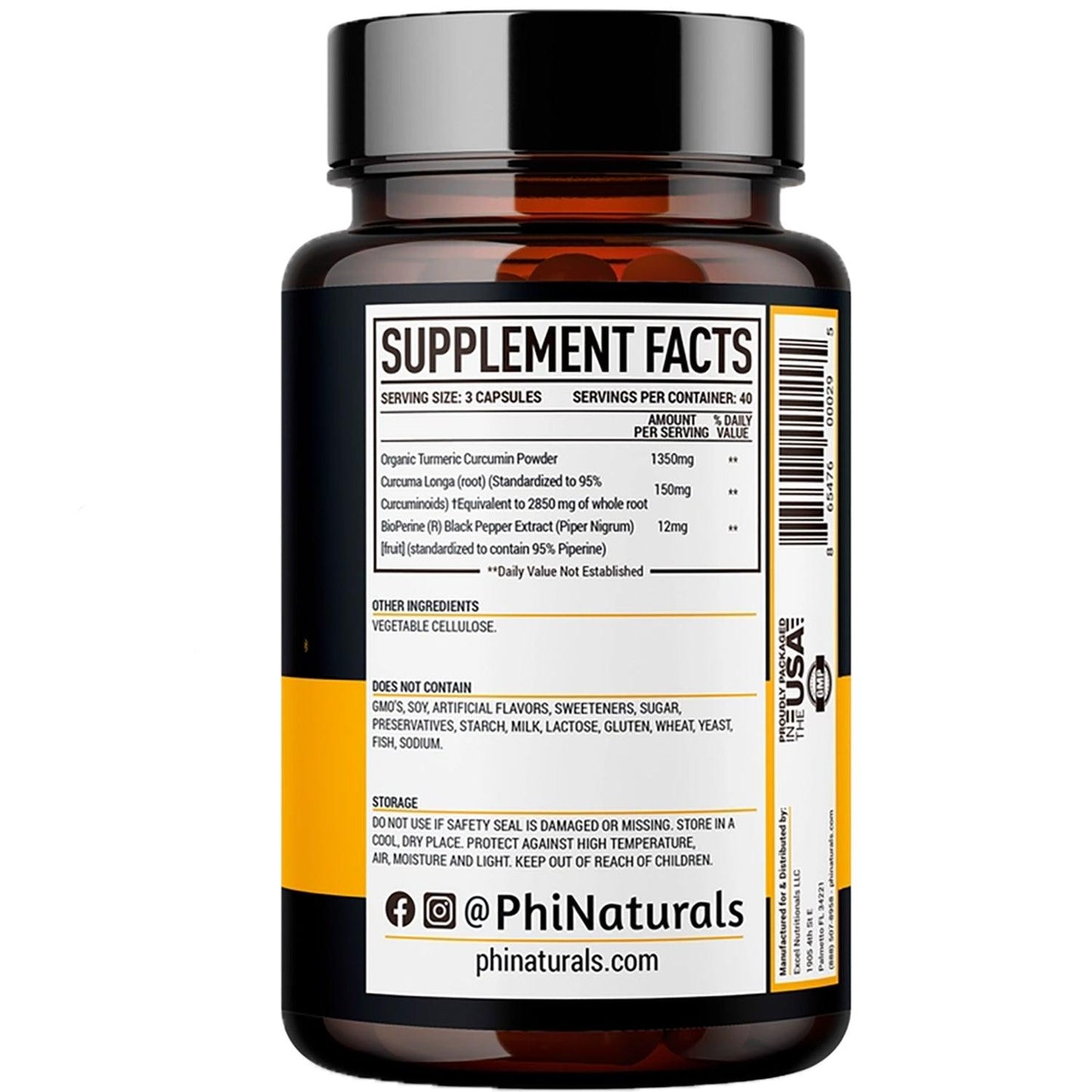 PhiNaturals Turmeric Curcumin Vegan Supplement 4,200 mg - 120 Veggie Capsules - Home Revival Shop