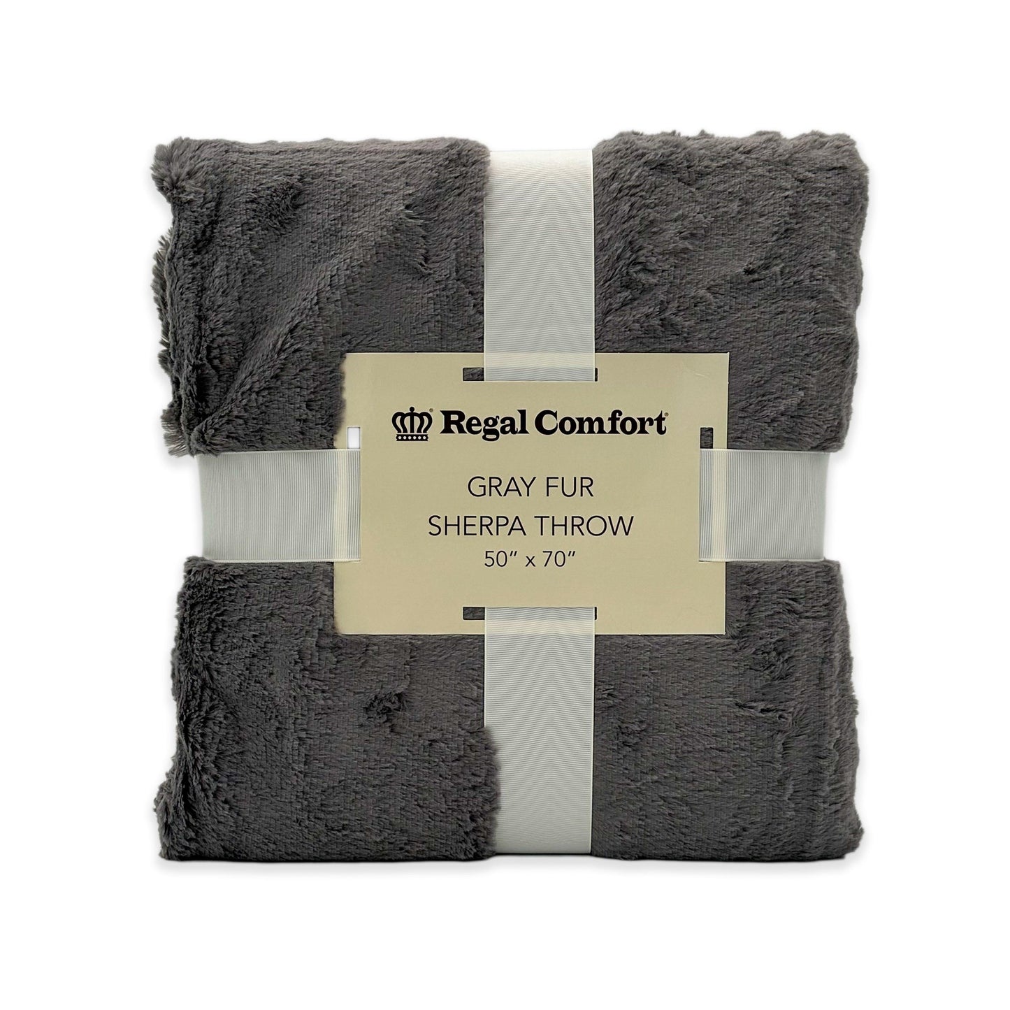 regal comfort | gray fur sherpa throw | 50" by 70" - Home Revival Shop