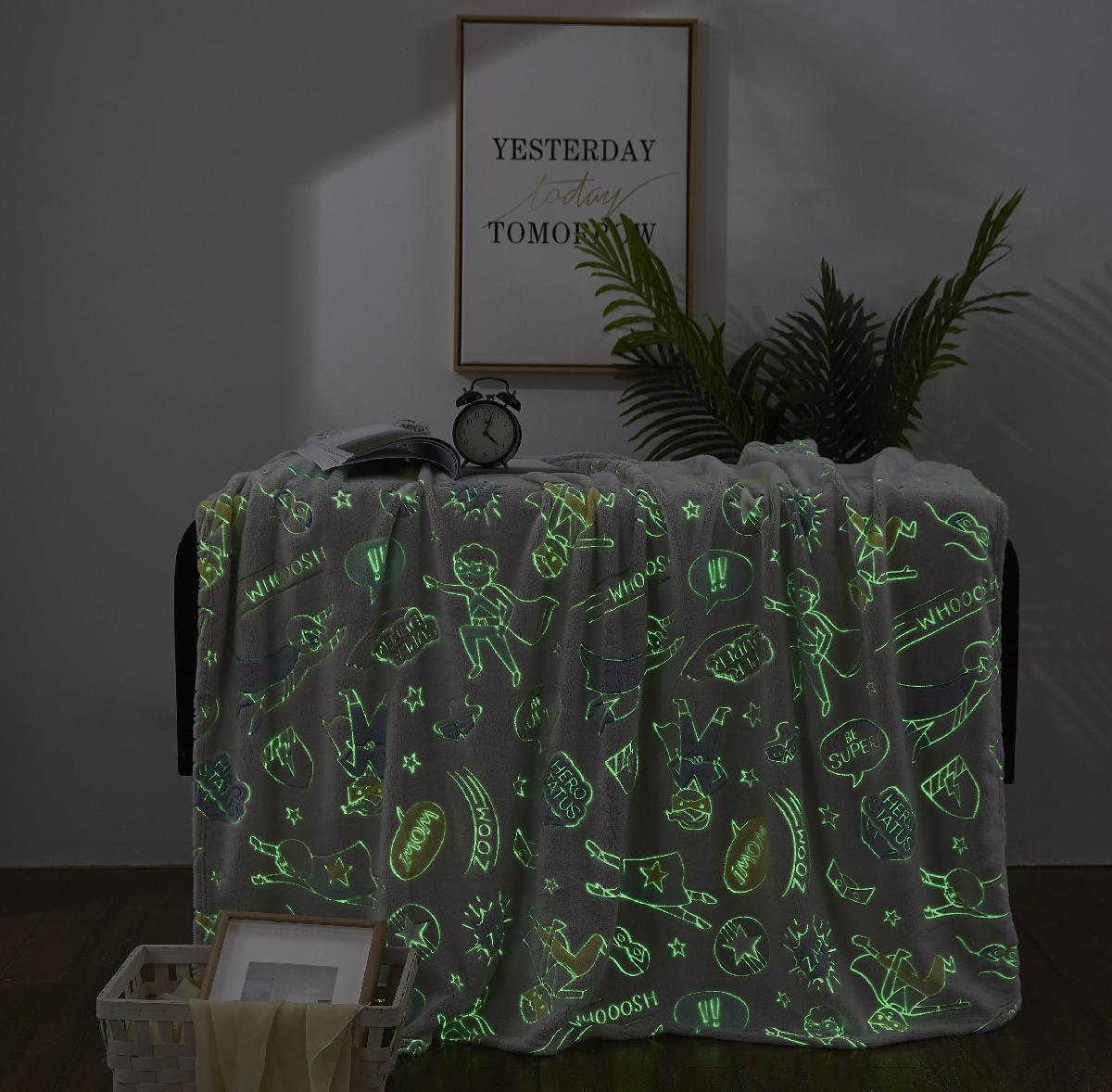 regal comfort | luxury plush glow throw | superhero blue | 50" by 60" - Home Revival Shop