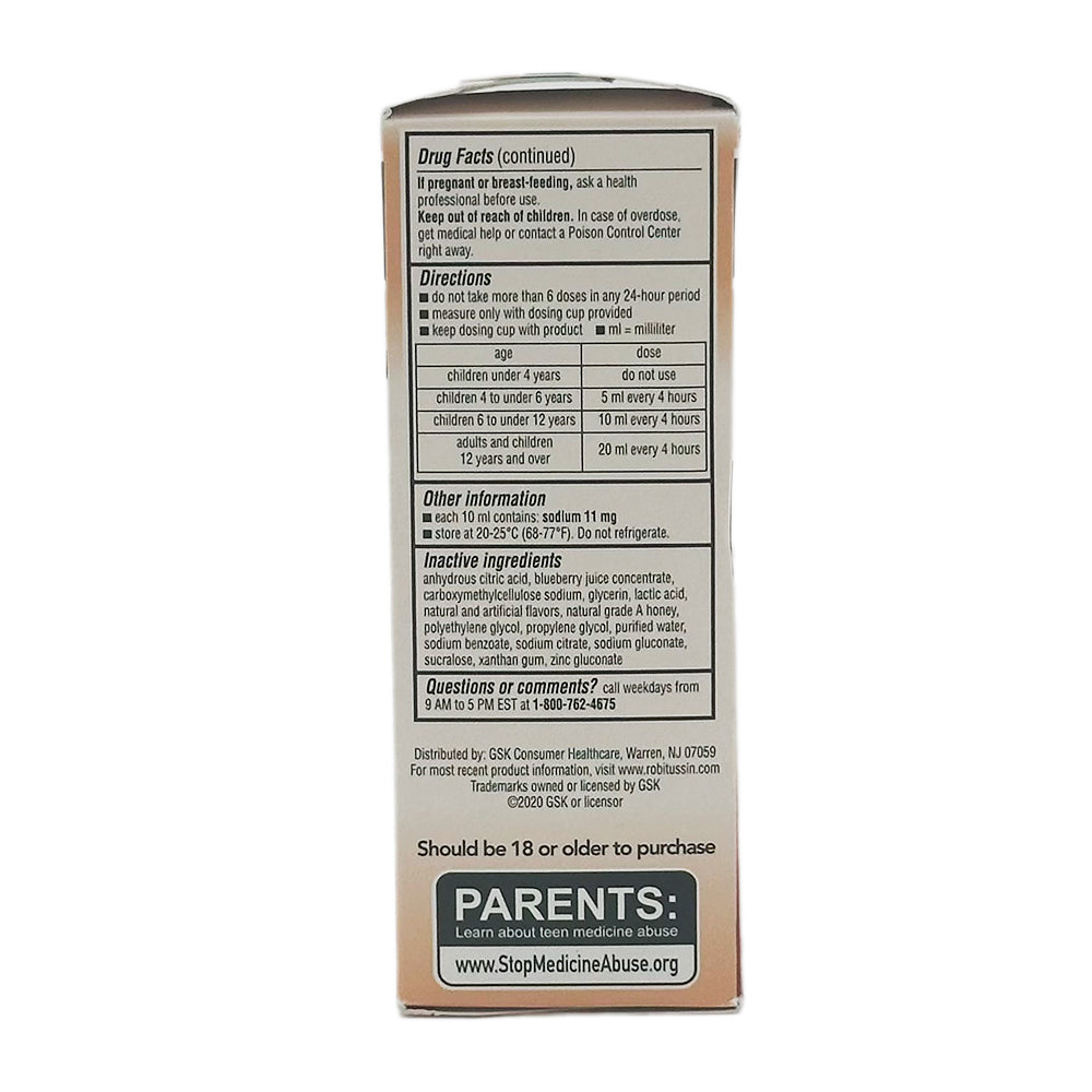 Children's Robitussin Kids Cough Congestion DM and Cold Medicine, Honey, 4 Fl Oz