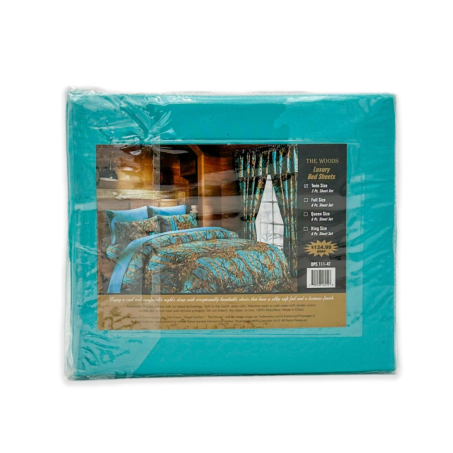 the woods | 3 pc. printed sheet set | blue camouflage | twin - Home Revival Shop
