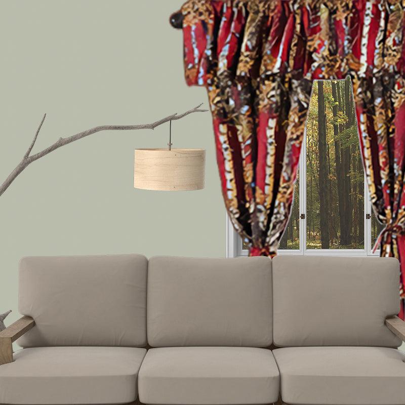 the woods | 5 pc. curtain set | burgundy camouflage nature - Home Revival Shop