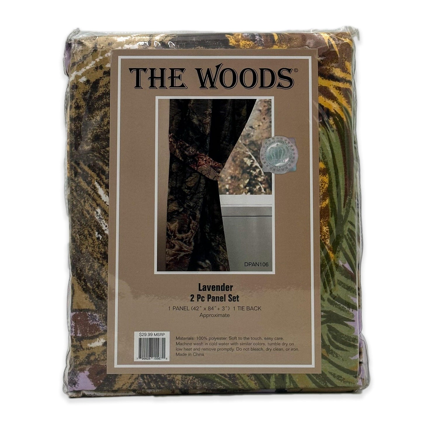 the woods | 5 pc. curtain set | lavender camouflage - Home Revival Shop