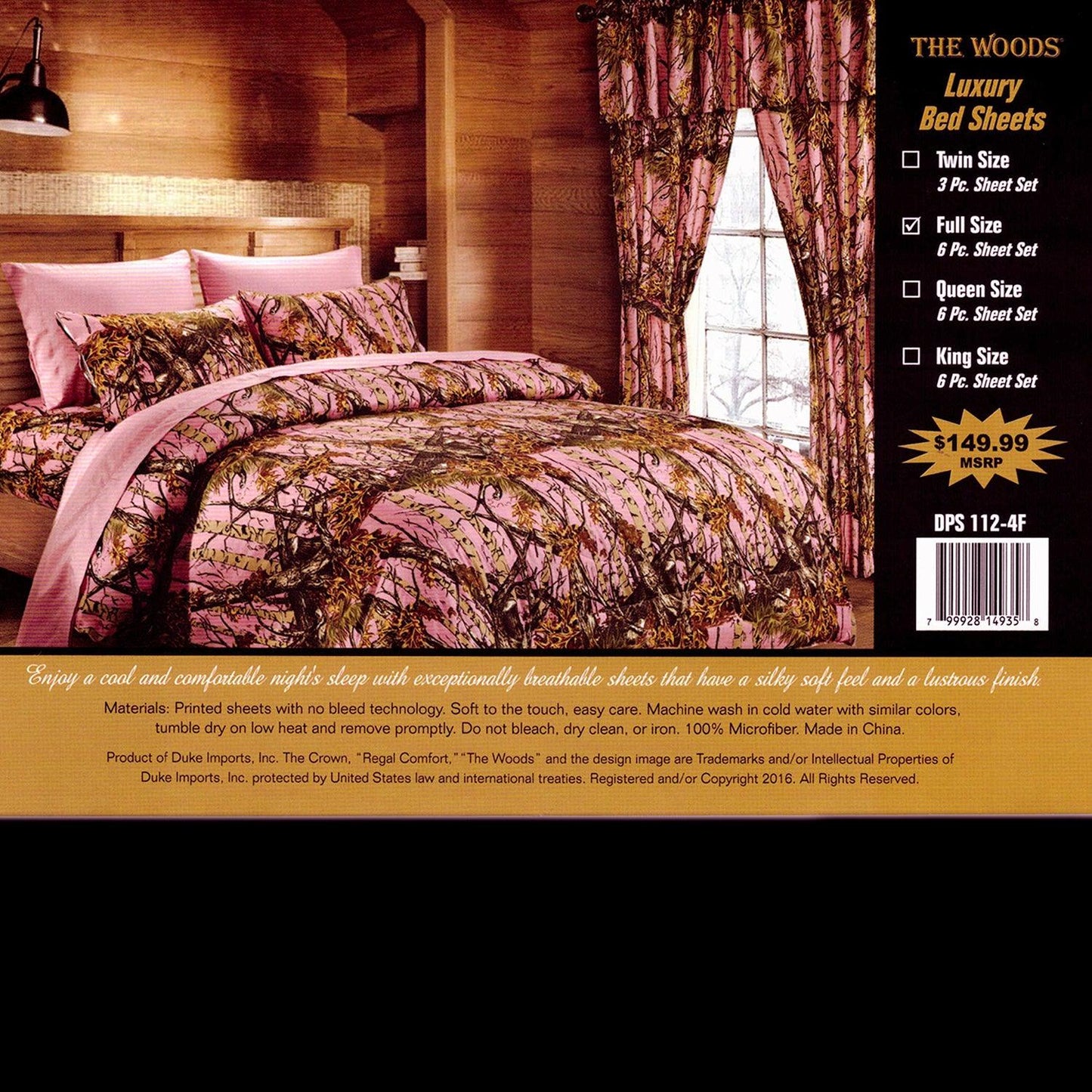 The Woods 6 Piece Printed Sheet Set in Pink Camouflage, Size Full - Home Revival Shop