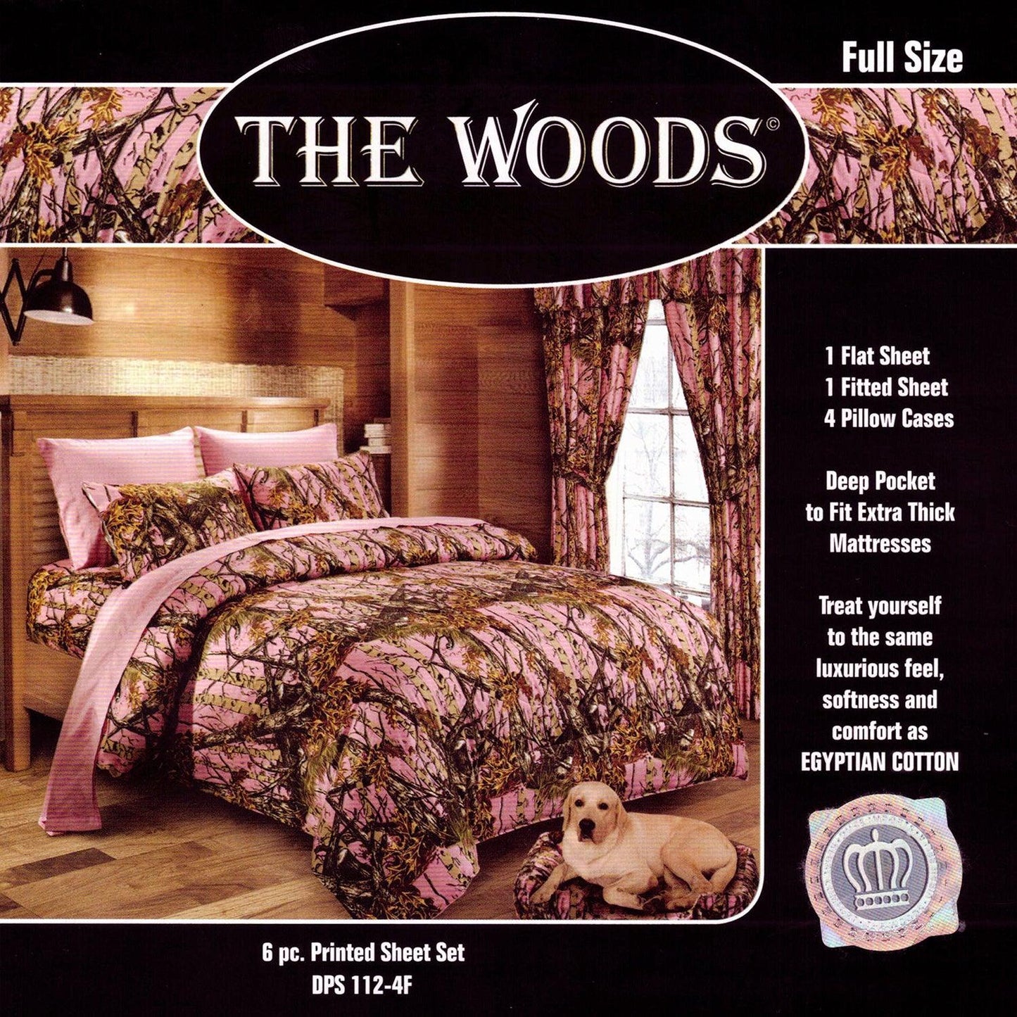 The Woods 6 Piece Printed Sheet Set in Pink Camouflage, Size Full - Home Revival Shop