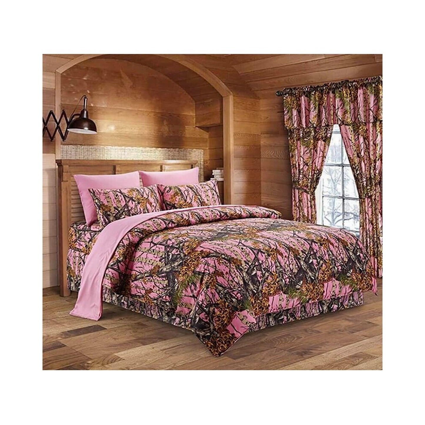 The Woods - Pink Camouflage 6 pc. Sheet Set Polyester Microfiber, Size KING - Home Revival Shop