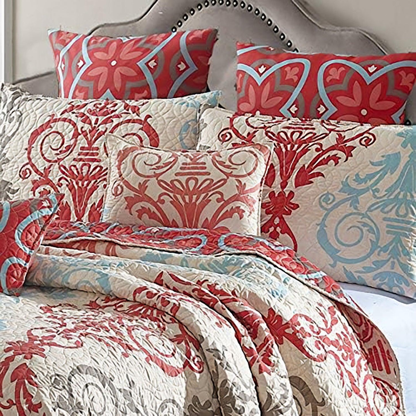virah bella | quilt set 3 pc. | lightweight/reversible contemporary | king - Home Revival Shop