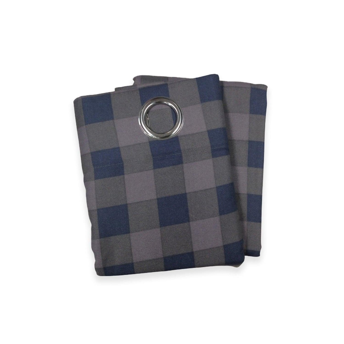Virah Bella - 5 Piece Curtain Set in Mountain Check Plaid Blue/Gray - Home Revival Shop