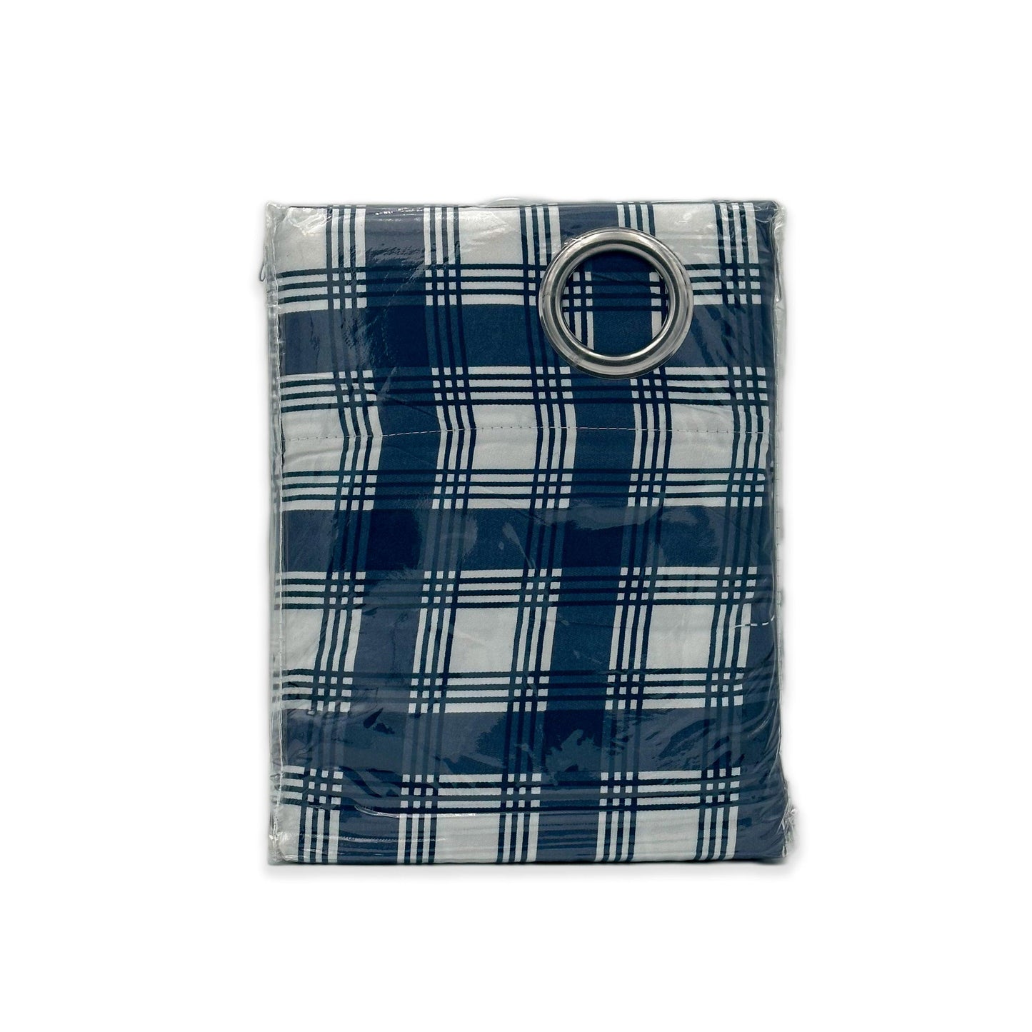 Virah Bella 5 Piece Curtain Set in Lincoln Plaid Blue, Polyester Easy Care - Home Revival Shop