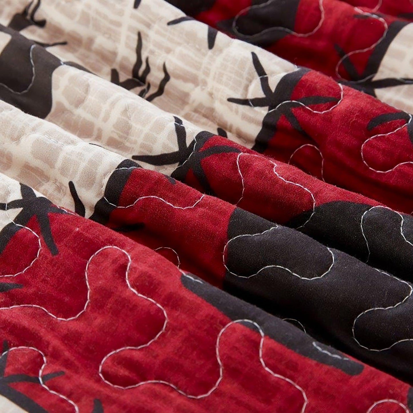 virah bella | quilt set 2 pc. | rustic lodge bear/deer | red/black | twin - Home Revival Shop
